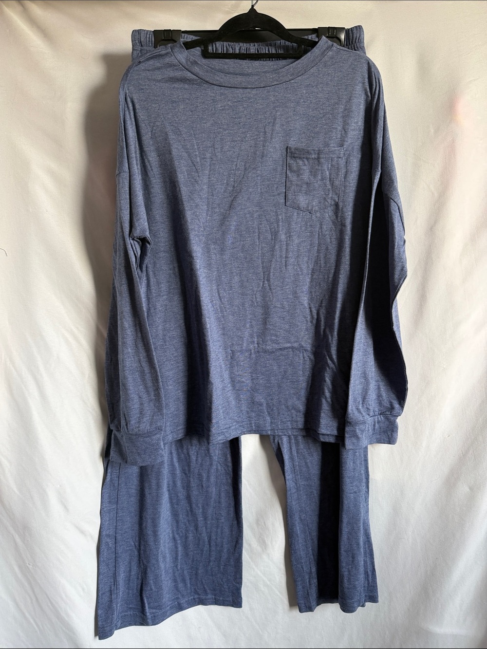 Women's Two-Piece Lounge Set Track Pants & Long Sleeve Top - Blue